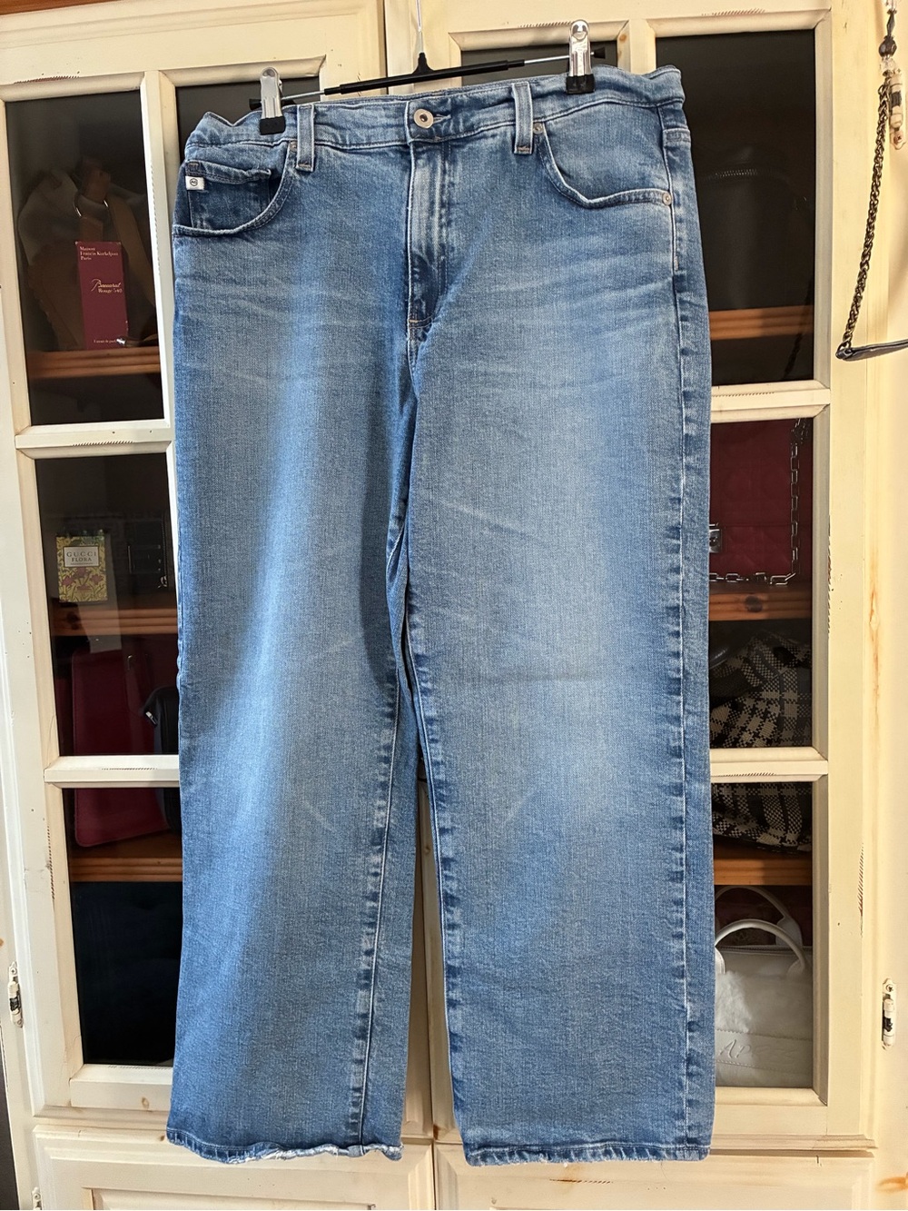 Ag Adriano Goldschmied Light Blue Mid-Rise Straight Jeans